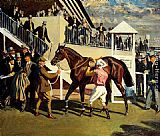 Sir Alfred James Munnings A Winner At Epsom painting